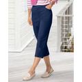 Appleseeds Women's Dennisport Button-Hem Capris - Blue - 16 - Misses