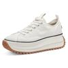 Plateausneaker TAMARIS "Milena", Damen, Gr. 38, weiß, Textil, Synthetik, sportlich, Schuhe, Freizeitschuh, Halbschuh, Schnürschuh mit Touch-It Ausstattung