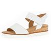 Sandalette GABOR "GENUA", Damen, Gr. 39, weiß, Leder, modisch, Schuhe, Sommerschuh, Sandale, Keilabsatz, mit Klettverschluss, Weite G, Topseller