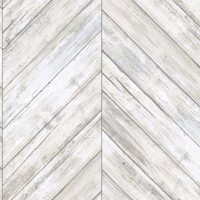 Peel And Stick Wallpaper by RoomMates in Herringbone Wood White