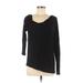 Banana Republic Factory Store Long Sleeve T-Shirt: Black Print Tops - Women's Size Medium