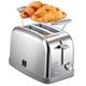 2 slice toaster, Retro Bagel Toaster Toaster with 7 Bread Shade Settings, 2 Extra Wide Slots, Defrost/Bagel/Cancel Function, Removable Crumb Tray, Stainless Steel Toaster by Yabano, Silver