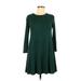 Old Navy Casual Dress - A-Line Crew Neck 3/4 sleeves: Green Print Dresses - Women's Size X-Small