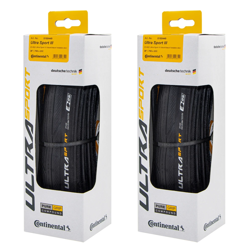 Continental Ultra Sport III 700x23/25/28c noir pliant PureGrip 3 pneu de vélo de route pneu pliant