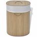 Bayou Breeze vidaXLCollapsible Laundry Basket Laundry Bin Dirty Clothes Hamper Round Bamboo Fabric/Bamboo | 23.64 H x 17.73 W x 13.79 D in | Wayfair