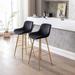 Everly Quinn Bar Stool Wood/Velvet in Black | 40.16 H x 17.32 W x 20.08 D in | Wayfair ABF2329405724552AC4837592A82822F