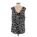 Calvin Klein Short Sleeve Top Black Animal Print Cowl Neck Tops - Women's Size P - Print Wash