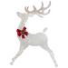 56" LED Lighted Reindeer with Glitter Bow Outdoor Christmas Decoration - White