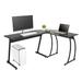 L-Shaped Desk Corner Computer Gaming Laptop Table Black