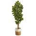 6â€™ Oak Artificial Tree in Handmade Natural Jute and Cotton Planter UV Resistant (Indoor/Outdoor)