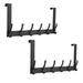 Optish Over The Door Hooks Over The Door Towel Rack with 12 Coat Hooks Door Hanger Hook for Hanging Clothes Coats Towels Hat 2 Pack Black