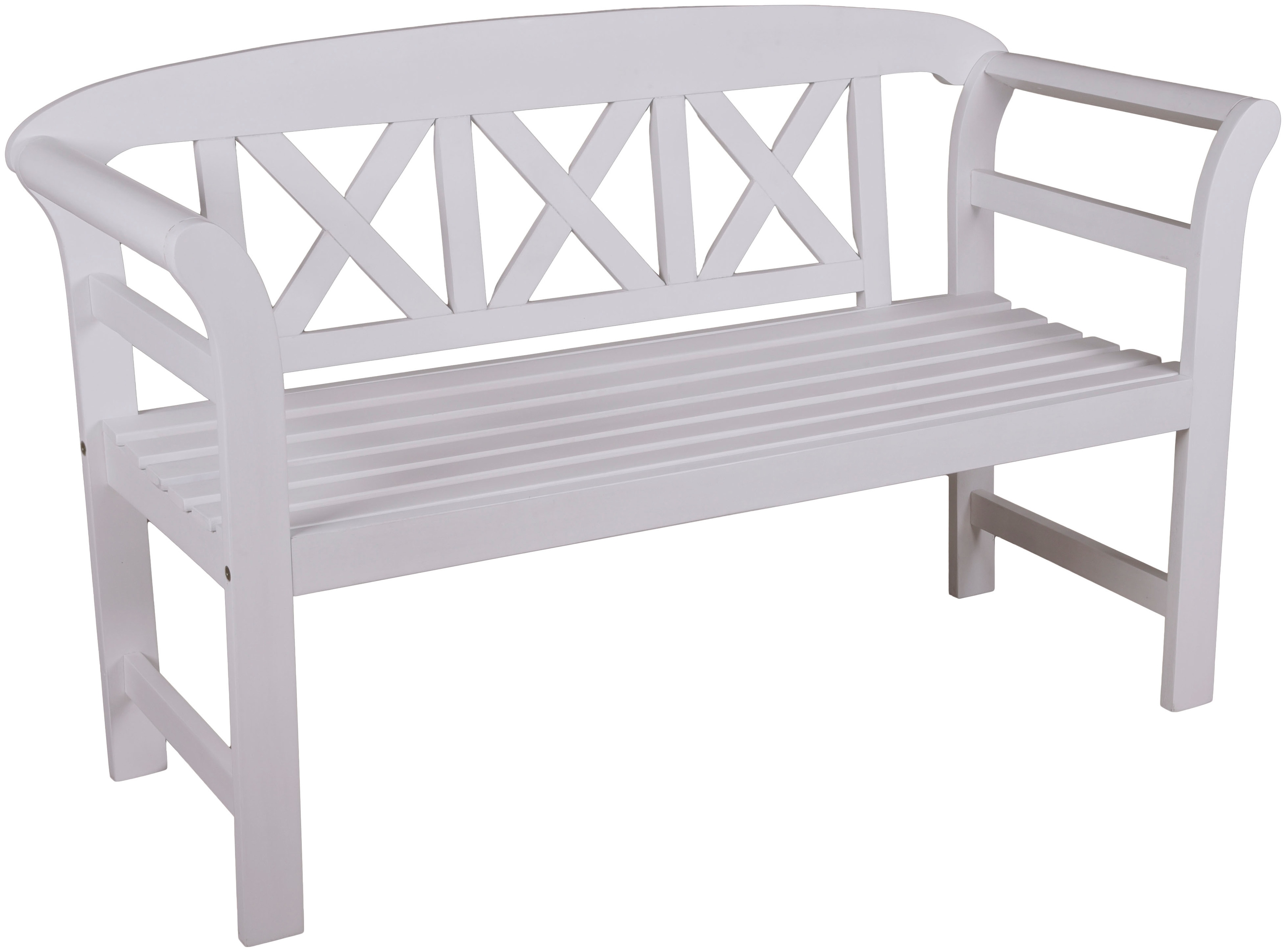 Gartenbank GARDEN PLEASURE "Vancouver", weiß (weiß washed), B:126cm H:80cm T:51cm, Massivholz, Sitzbänke