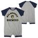 Infant Heather Gray Milwaukee Brewers Extra Base Hit Raglan Full-Snap Romper