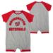 Infant Heather Gray Washington Nationals Extra Base Hit Raglan Full-Snap Romper