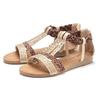 Sandale LASCANA "Sommerschuh", Damen, Gr. 41, beige (beige, braun), Obermaterial: 50% Lederimitat, 50% Textilmaterial. Futter: 100% Lederimitat. Decksohle: 100% Lederimitat. Laufsohle: 100% Synthetik, bedruckt, modisch, Schuhe, Sandalette,...
