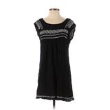 Forever 21 Casual Dress - Shift Scoop Neck Short sleeves: Black Print Dresses - Women's Size Small