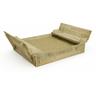 Sandkasten Flippey mit Klappdeckel - Sandkasten mit Sitzbank und integriertem Deckel - 130 x 165 cm