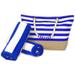 3 Piece Set Ultrasoft Beach Towel Set 32x62 and a Beach Bag Pool and Beach Towel Quick Dry.