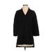 Ann Taylor Casual Dress - Shift V Neck 3/4 sleeves: Black Dresses - Women's Size 2X-Small