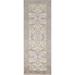 Traditional Ivory Oushak Oriental Runner Rug Hand-Knotted Wool Carpet - 2'6" x 7'10"