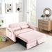 Modern 55.5" Pull Out Sleep Sofa Bed 2 Seater Loveseats Sofa Couch with side pockets, Adjsutable Backrest and Lumbar Pillows