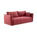 Sectional Sofa 3 seater sofa with 3 Pillows for Living Room Velvet for bedroom livingroom Wine Red