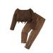 Toddler Girls Winter Long Sleeve Bowknot Tops PU Brown Pants 2PCS Outfits Clothes Set For Babys Clothes Baby Girl Receiving Blanket And Headband