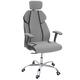 Mendler Bürostuhl HWC-F12, Schreibtischstuhl Drehstuhl Racing-Chair, Sliding-Funktion Stoff/Textil + Kunstleder ~ grau/schwarz