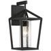 Hopewell; 1 Light; Medium Lantern; Matte Black Finish w Clear Seeded Glass