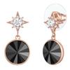 Lulu & Jane Ohrhänger Messing Glas in Roségold 22,6 mm Damen