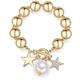 Lulu & Jane - Armband Stern Metall-Legierung Glas Perle (synth.) in Gelbgold Armbänder & Armreife Damen