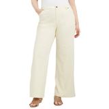 Plus Size Women's June Fit Wide-Leg Jeans by June+Vie in Ivory (Size 10 W)