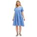 Plus Size Women's Tiered Tee Dress by ellos in Blue Sky (Size 18/20)