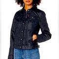 Levi's Jackets & Coats | Levi”S 501 Limited Edition Vegan Leather Trucker Jacket Navy Blue | Color: Black/Blue | Size: Xs