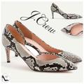 J. Crew Shoes | J.Crew Lucie Colette Snake Embossed Leather Pumps Pointed Toe Animal Print Shoes | Color: Black/Gray | Size: 10.5