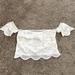 Victoria's Secret Tops | Creme Lace Milkmaid Off-Shoulder Crop Top Victoria’s Secret Sz S | Color: White | Size: S