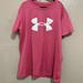 Under Armour Shirts & Tops | Girls Under Armour T-Shirt Size Youth Medium Short Sleeve Top Loose | Color: Pink | Size: Mg