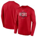 Men's Nike Red Cincinnati Reds Authentic Collection Team Logo Legend Performance Long Sleeve T-Shirt