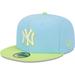 Men's New Era Light Blue/Neon Green York Yankees Spring Color Two-Tone 59FIFTY Fitted Hat