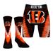 Men's Rock Em Socks Cincinnati Bengals V Tie-Dye Underwear and Crew Combo Pack