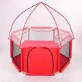 MAZY·URBAN Baby Playpen, Kids Safety Play Center, Yard Home Indoor Outdoor Pen Play Pen Children Activity, Playpen for Baby and Toddlers with Mosquito Net-Coffee Color_Fence/Red/Fence + Mosquito Net