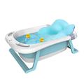 Baby Bath Tub Foldable Bathtub, Foldable Baby Bathtub with Temperature Display, Collapsible Bath Tub, Portable Safe Shower Basin with Water Plug Non-Slip Support Leg for Newborn,Toddler,