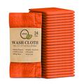 Softolle 100% Cotton Ring Spun Wash Cloths – Bulk Pack of 24 Pieces Washcloths – 12x12 Inches – Wash Cloth for Face, Highly Absorbent, Soft and Face Towels (Orange)