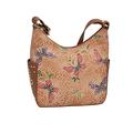 Anuschka Women’s Hand-Painted Genuine Leather Classic Hobo with Studded Side Pockets - Tooled Butterfly Multi