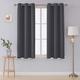 APEX FURNISHINGS Blackout Curtains For Living Room Décor, Insulated Thermal Curtains For Bedroom, Door Curtain, Eyelet Curtains 2 Panels With Tiebacks, Charcoal Curtains (90x54) Inches