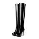 11.5CM/4.52IN Patent Leather Over-The-Knee Boots Zipper Platform High-Heeled Shoes Sexy Elegant Ladies Nightclub High-Heeled Dancing Boots Boots,Black,48