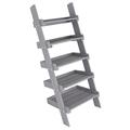 Charles Bentley FSC Slim Wooden Ladder Planter - Grey Tall 5 Shelves Wood Modern Planting Vertical Garden Herbs Flowers