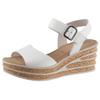 Sandalette GABOR, Damen, Gr. 40, weiß, Kalbsleder, unifarben, klassisch, Schuhe, Sommerschuh, Sandale, Keilabsatz, mit besonderer Absatzgestaltung
