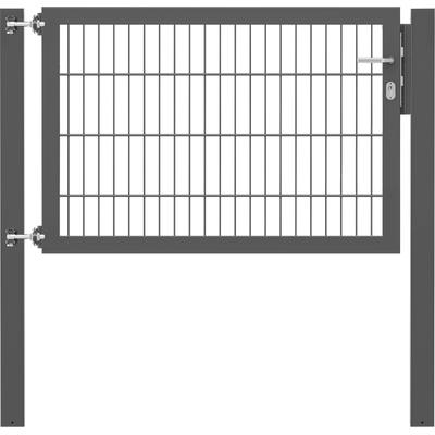 Zauneinzeltür ALBERTS "Flexo Plus", grau (anthrazit), B:125cm H:80cm, Stahl, Tore, anthrazit, verschiedene Abmessungen