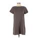 Lulus Casual Dress - Shift Crew Neck Short sleeves: Brown Print Dresses - Women's Size Small